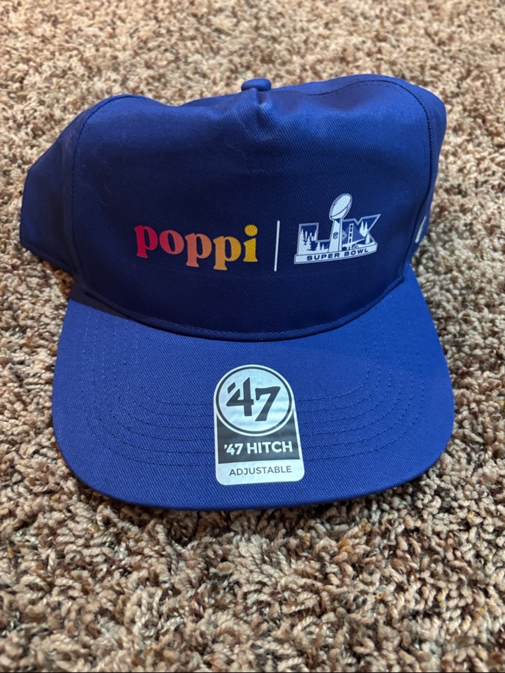NWT Poppi x NFL Super Bowl Blue '47 Hitch Adjustable Hat